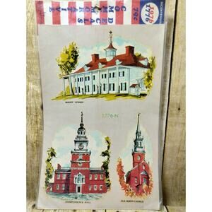 Vtg Bicentennial Meyercord Comemorative Decals Mt Vernon Independence Hall Old N